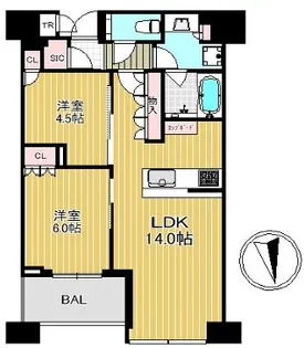 白金ザ・スカイ東棟【34階】の間取り
