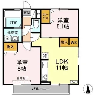 リッツハウスII【2階】の間取り