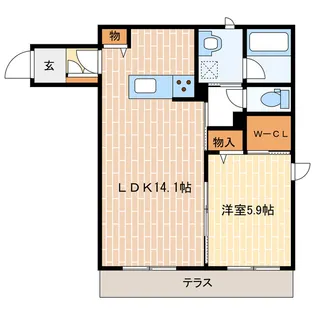 グレイスリー御厨【1階】の間取り