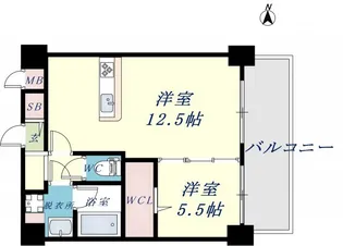 グランカーサ高井田【10階】の間取り