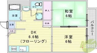 C.S.リバーサイドハイツ【2階】の間取り