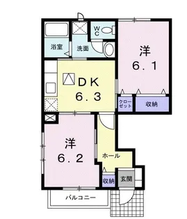 ビオレータ熊野【1階】の間取り