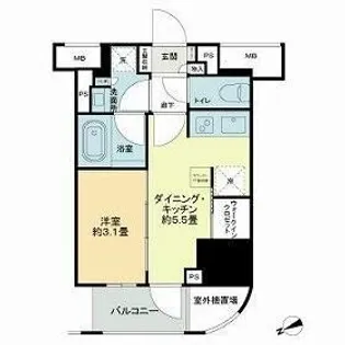ライオンズミレス蔵前【10階】の間取り