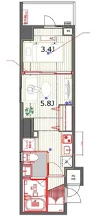 レジデンス西新宿スクエア【8階】の間取り