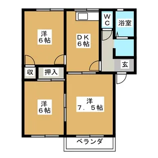 グラウンド伊倉 C棟【2階】の間取り