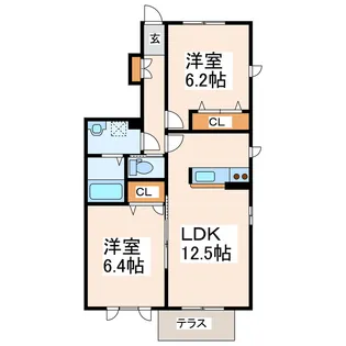 ピエソンプランI【1階】の間取り
