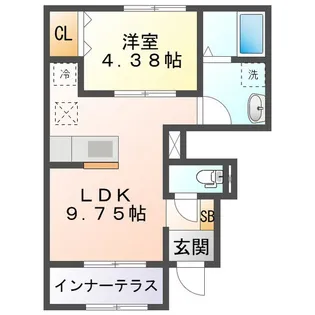 リーブルファイン大治田III 2号棟【1階】の間取り