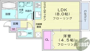 リーコーポ壱番館【1階】の間取り