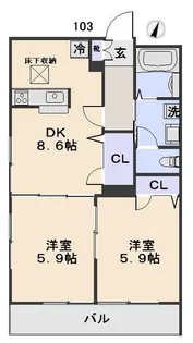 ポポラーレ石神井公園【1階】の間取り