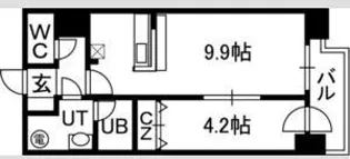 アルファタワー札幌南4条【11階】の間取り
