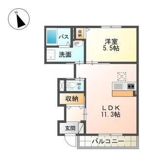 グレイス・ワン今泉【1階】の間取り