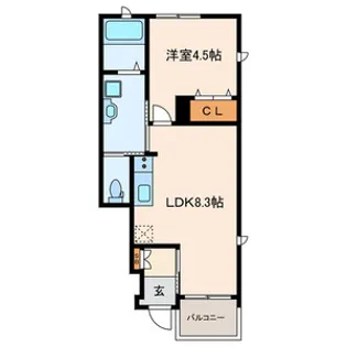 シティハイツ小山II【1階】の間取り