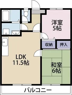 プランドゥール月ノ輪A【1階】の間取り