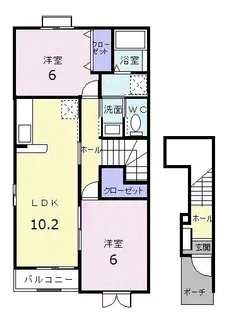 ウエストヒルズC【2階】の間取り