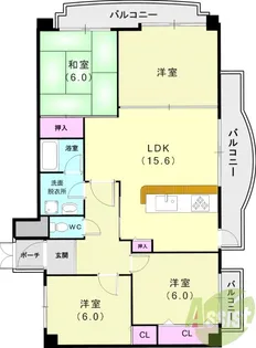 フォーシーズンズ芦屋【4階】の間取り