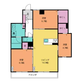 セ・シュエット【1階】の間取り