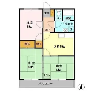 ウスバハイツ F【1階】の間取り