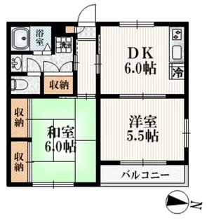 矢来ハイツA館【3階】の間取り