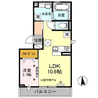 サザンヒルズ B【1階】の間取り