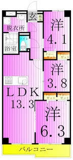 尾久橋スカイハイツ【8階】の間取り