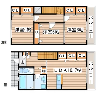サニーヤードS B棟の間取り