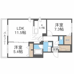 ル・ノール桑園【3階】の間取り
