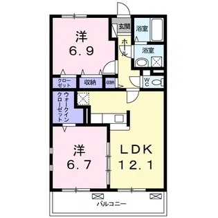 クレメント A【3階】の間取り