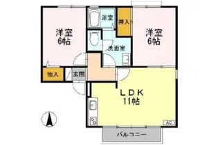 トゥインクル東和田 B【2階】の間取り