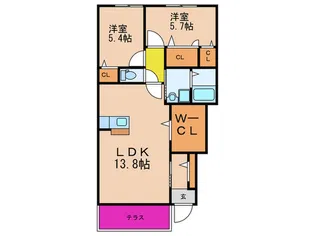 ディアコートPLUS【1階】の間取り