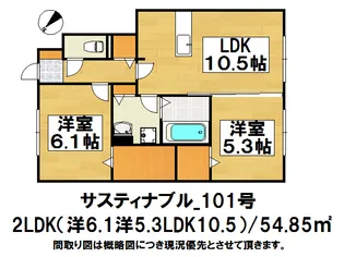 サスティナブルD-1【1階】の間取り