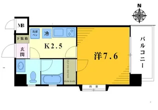 ヤマコート淀橋【4階】の間取り