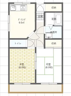 海谷ハイツ【1階】の間取り