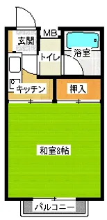 山梨県甲府市宝1【アパート】の間取り