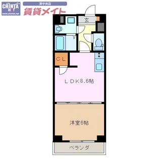S-FORT津新町【6階】の間取り