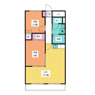 クレール広里【2階】の間取り