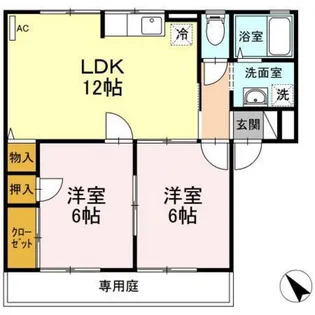 ビューバレー原田【1階】の間取り