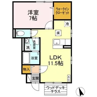 福島県郡山市安積町南長久保2【アパート】の間取り