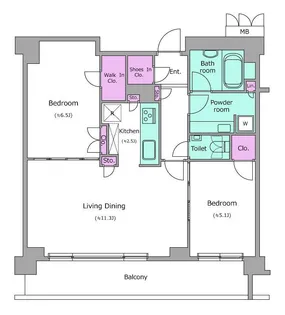 レジディア赤坂【4階】の間取り