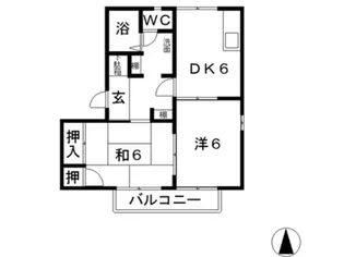 カーサつぼい B【2階】の間取り