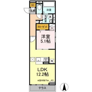 神奈川県海老名市河原口5【アパート】の間取り