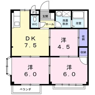 エルディム若月B【2階】の間取り