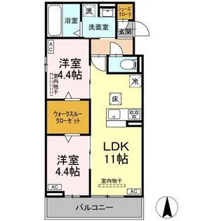 ルヴィータ大日【2階】の間取り