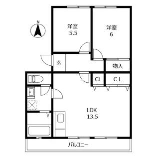 天神マンション 1号棟【3階】の間取り