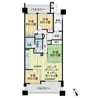 ライオンズシティ四日市【14階】の間取り