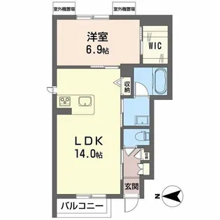 シティプラザ本町 B【1階】の間取り