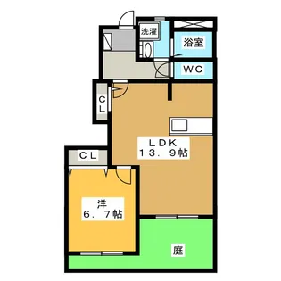 グリーンベル日吉【1階】の間取り