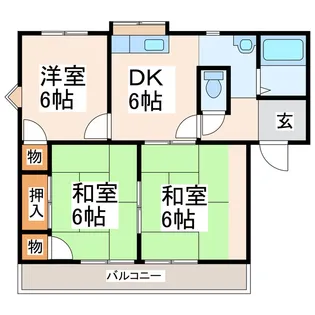 コーポエンゼルB(南区江越)【1階】の間取り