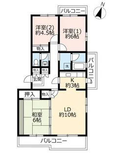 UR真美ヶ丘6丁目【3階】の間取り