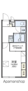 レオパレスWING 秋光【2階】の間取り
