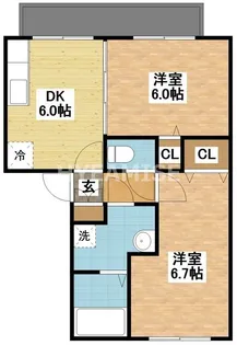 ウィルモアアサイ【1階】の間取り